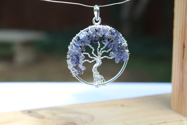 Tree of Life Circle Gemstone Pendants - Various Color Choices - Amazon Imports, Inc. - Fine Quality Gemstones and Jewelry Since 1978