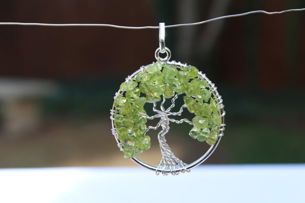 Tree of Life Circle Gemstone Pendants - Various Color Choices - Amazon Imports, Inc. - Fine Quality Gemstones and Jewelry Since 1978