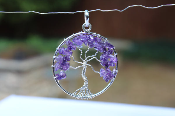 Tree of Life Circle Gemstone Pendants - Various Color Choices - Amazon Imports, Inc. - Fine Quality Gemstones and Jewelry Since 1978