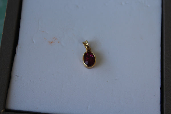 Rubellite Tourmaline Pendant in 14 kt. Gold