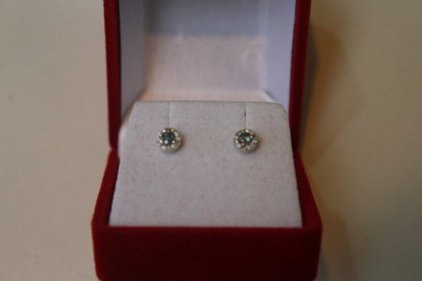 Alexandrite Earrings in 14 Kt. Rose Gold and Diamonds