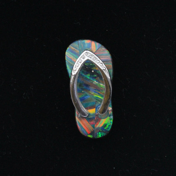 Opal Sandal Pendant in Sterling Silver - Amazon Imports, Inc. - Fine Quality Gemstones and Jewelry Since 1978