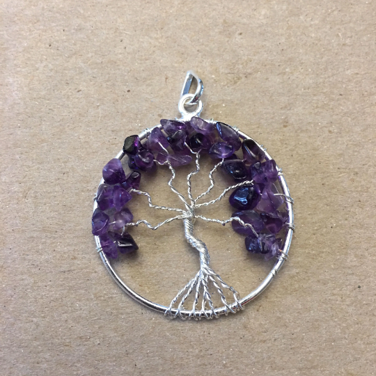 Tree of Life Circle Gemstone Pendants - Various Color Choices - Amazon Imports, Inc. - Fine Quality Gemstones and Jewelry Since 1978