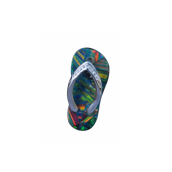 Opal Sandal Pendant in Sterling Silver - Amazon Imports, Inc. - Fine Quality Gemstones and Jewelry Since 1978