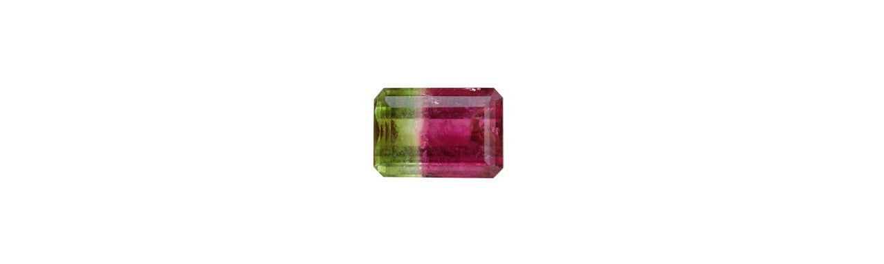 TRI COLOR TOURMALINE GEMSTONE - 12.25 CTS. EMERALD CUT